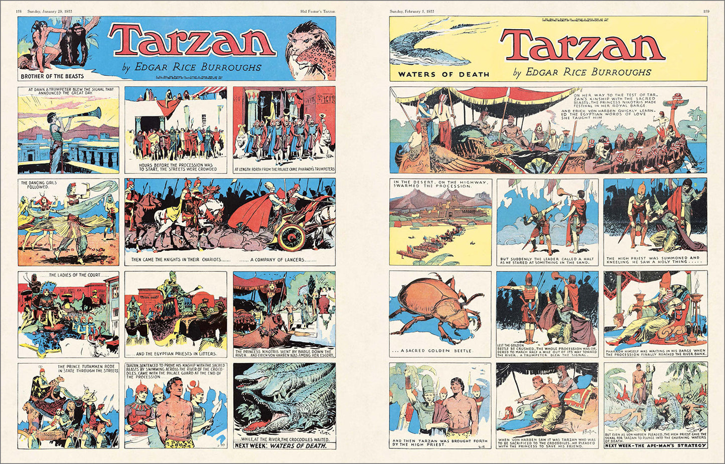 Tarzan, Sunday Comics, V1, Hal Foster (German, French, English)