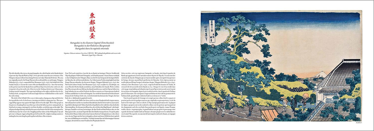 Hokusai. Thirty-six Views of Mount Fuji (German, French, English)