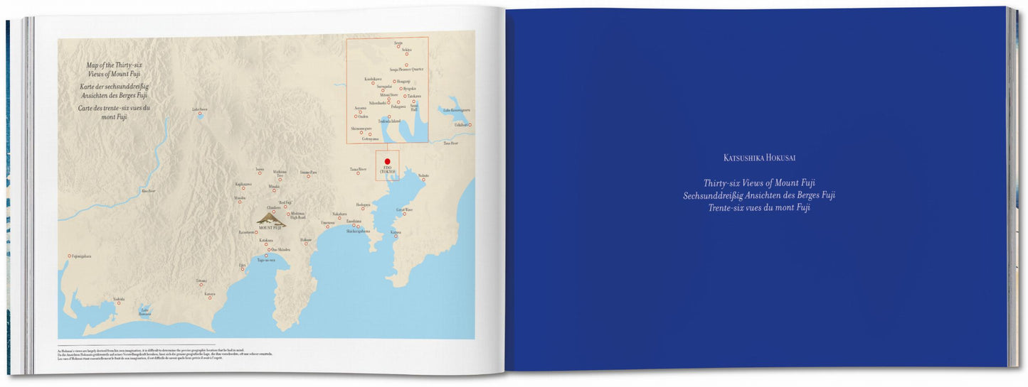 Hokusai. Thirty-six Views of Mount Fuji (German, French, English)