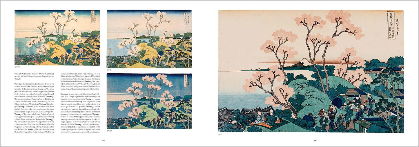 Hokusai. Thirty-six Views of Mount Fuji (German, French, English)