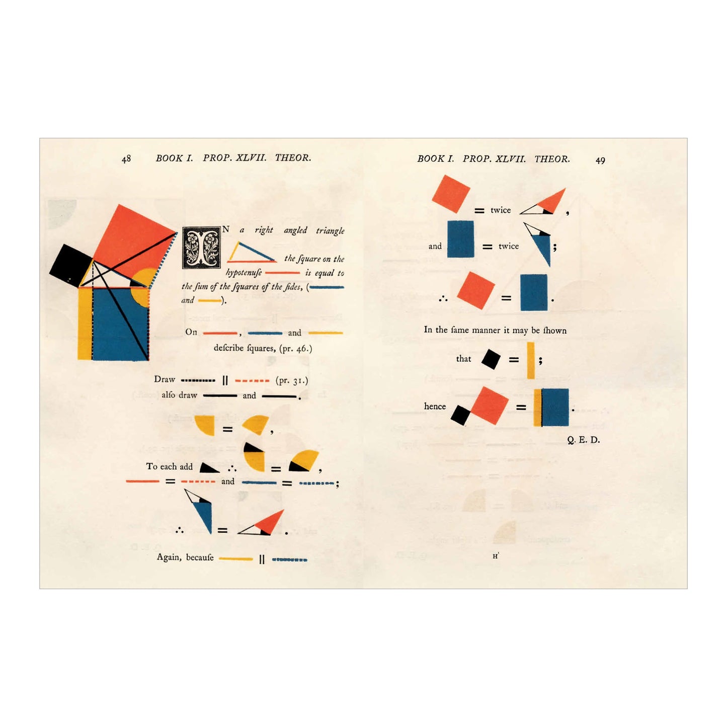 Oliver Byrne. The First Six Books of the Elements of Euclid. 45th Ed. (German, French, English)