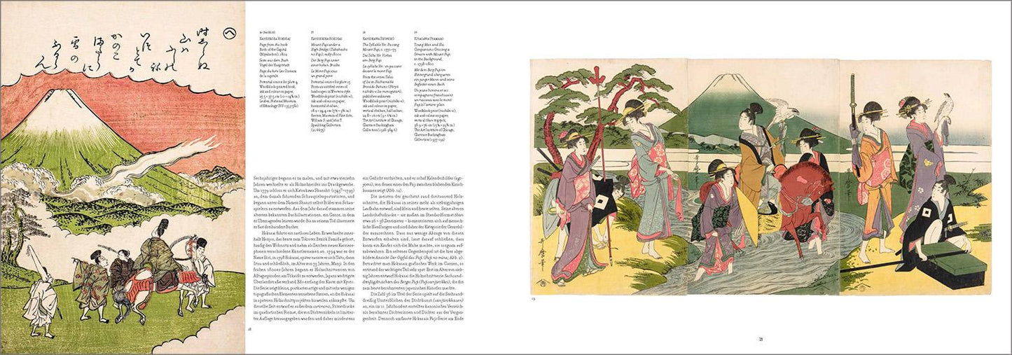 Hokusai. Thirty-six Views of Mount Fuji (German, French, English)