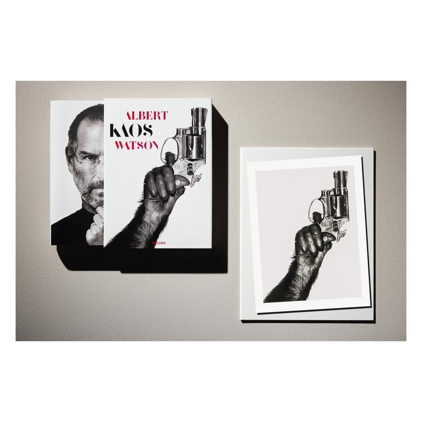 Albert Watson. Kaos. 2nd Edition. Art Edition No. 51-100, 'Monkey with Gun, New York City’, 1992 (German, French, English) (AP)