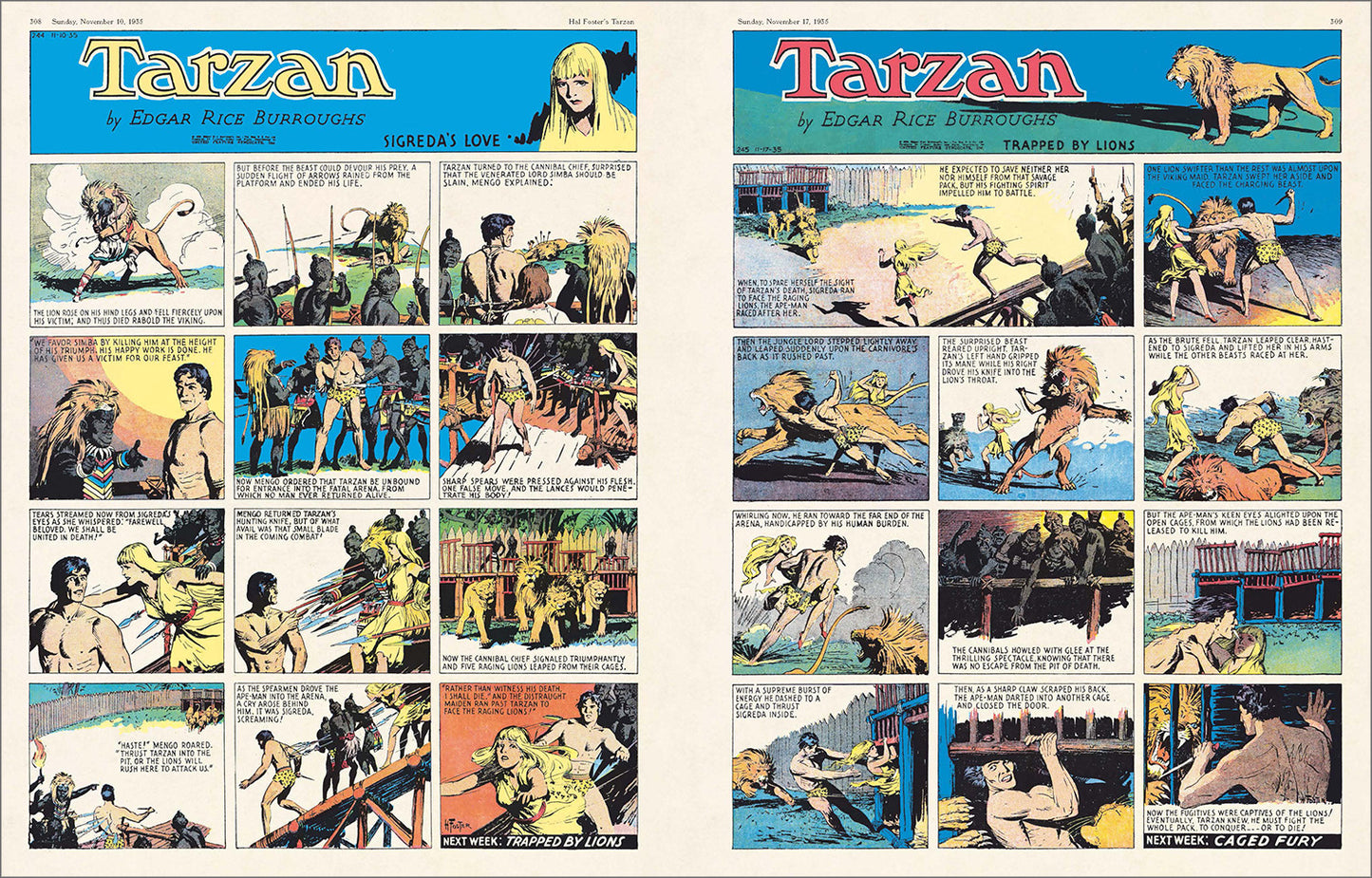 Tarzan, Sunday Comics, V1, Hal Foster (German, French, English)