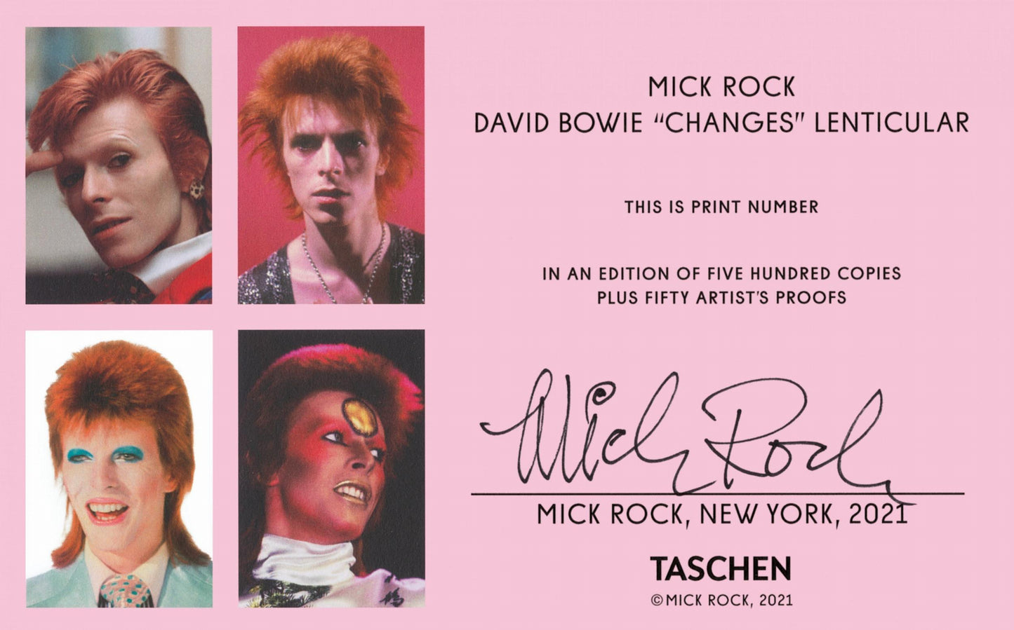 Mick Rock. David Bowie ‘Changes’ Lenticular