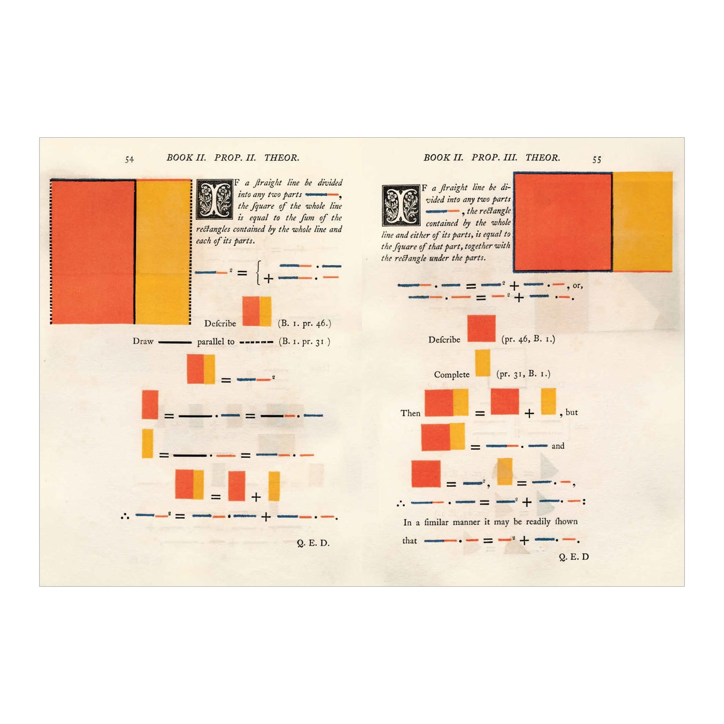 Oliver Byrne. The First Six Books of the Elements of Euclid. 45th Ed. (German, French, English)
