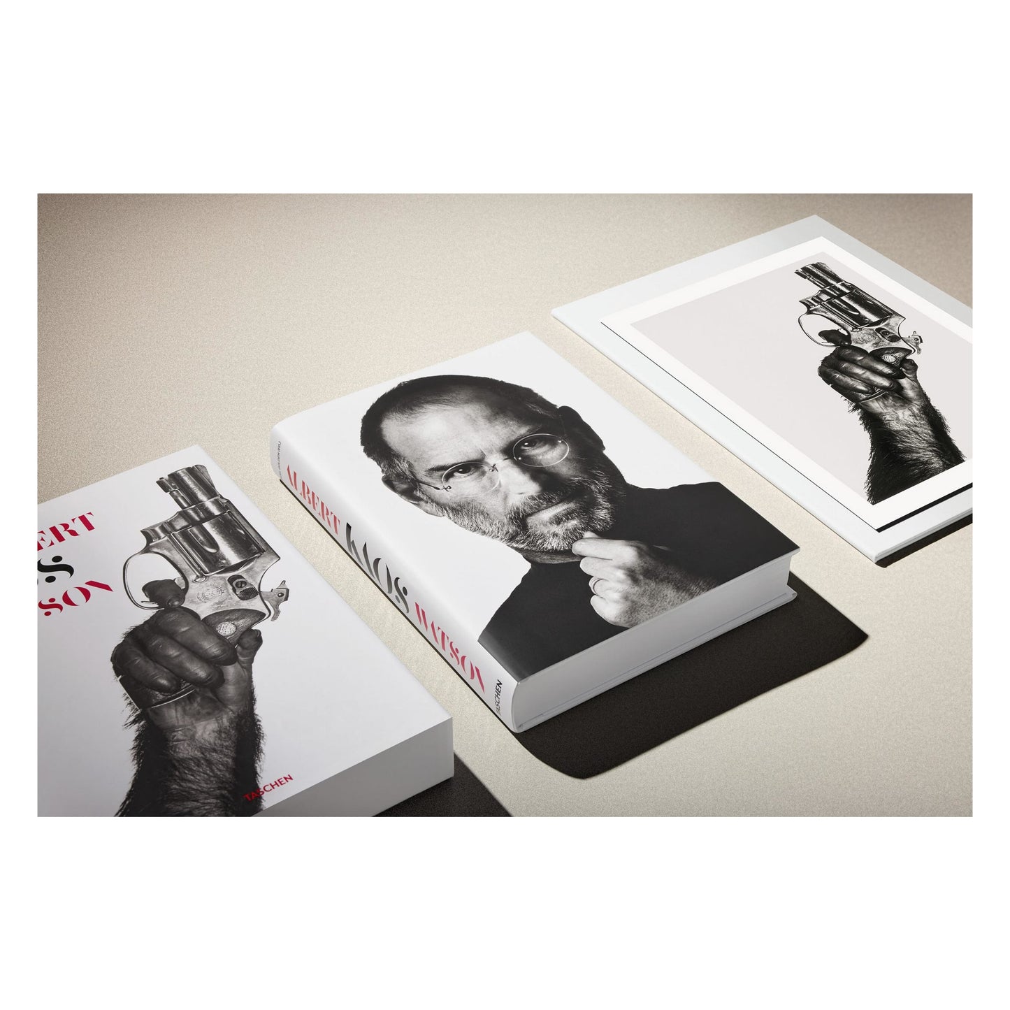 Albert Watson. Kaos. 2nd Edition. Art Edition No. 51-100, 'Monkey with Gun, New York City’, 1992 (German, French, English) (AP)