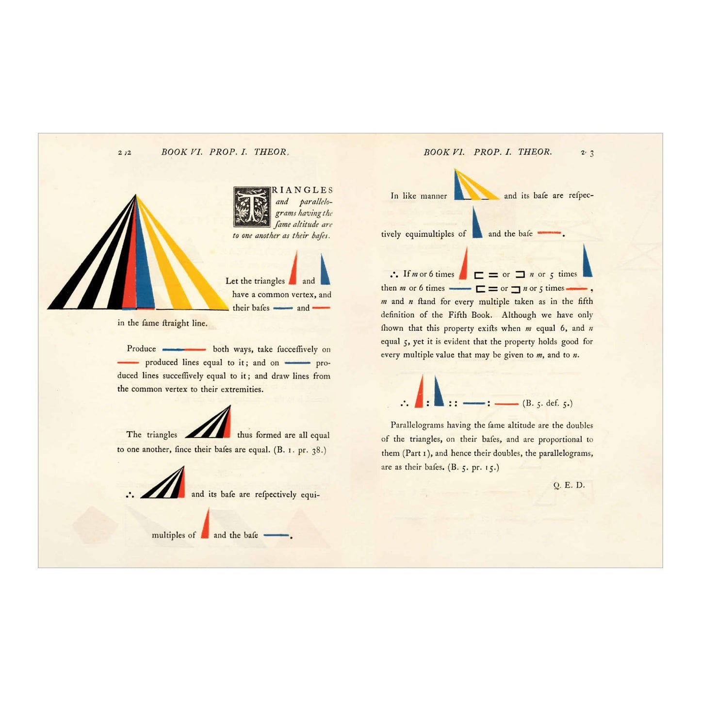 Oliver Byrne. The First Six Books of the Elements of Euclid. 45th Ed. (German, French, English)