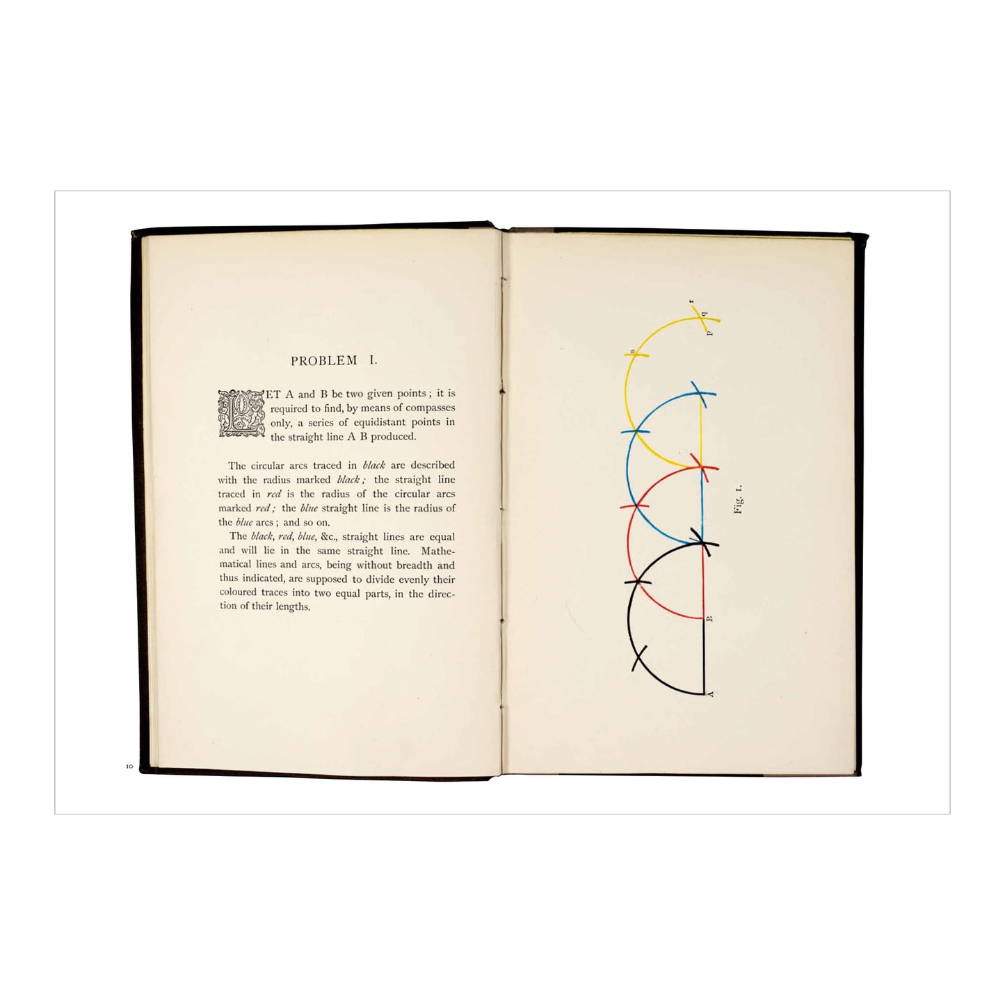 Oliver Byrne. The First Six Books of the Elements of Euclid. 45th Ed. (German, French, English)