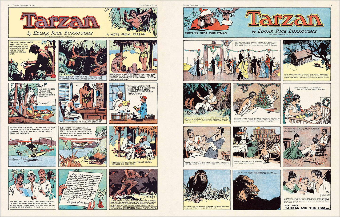 Tarzan, Sunday Comics, V1, Hal Foster (German, French, English)